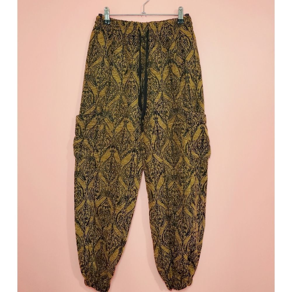 Urban Outfitters Vintage Inspired High Waisted Printed Corduroy Festival Joggers